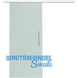 Glasschiebet�r Set Smaragd klar, Inlay wei�, Sto�griff silber, 820 mm