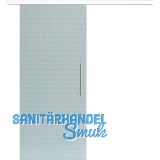 Glasschiebet�r Set Smaragd wei�, Inlay wei�, Sto�griff silber, 920 mm