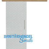 Glasschiebet�r Set Brillant klar, Inlay Risseiche, Sto�griff silber, 920 mm