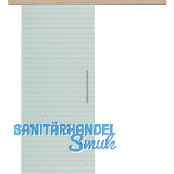 Glasschiebet�r Set Smaragd klar, Inlay Achat, Sto�griff silber, 820 mm