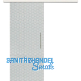 Glasschiebet�r Set Brillant klar, Inlay Bianco, Sto�griff silber, 820 mm