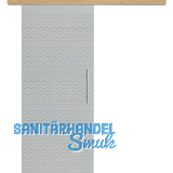 Glasschiebet�r Set Diamant klar, Inlay Eiche, Sto�griff silber, 920 mm