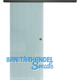 SOLIDO Glasschiebet�r Set Edelstein Brillant wei�, Muschelgriff schwarz, 720