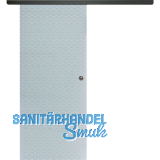 SOLIDO Glasschiebet�r Set Edelstein Diamant wei�, Muschelgriff schwarz, 720