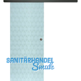 SOLIDO Glasschiebet�r Set Edelstein Gr. Smaragd wei�, Muschelgriff schwarz, 720