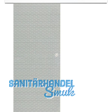 Glasschiebet�r Set Diamant klar, Inlay wei�, Muschelgriff silber, 720 mm