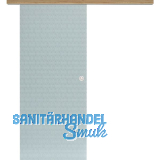 Glasschiebet�r Set Smaragd wei�, Inlay Risseiche, Muschelgriff silber, 720 mm