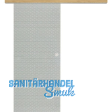 Glasschiebet�r Set Diamant klar, Inlay Eiche, Muschelgriff silber, 720 mm