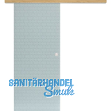 Glasschiebet�r Set Smaragd wei�, Inlay Eiche, Muschelgriff silber, 720 mm