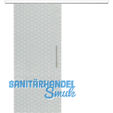 Glasschiebet�r Set Brillant klar, Inlay wei�, Sto�griff silber, 720 mm