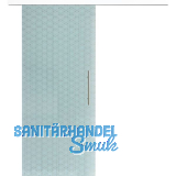 Glasschiebet�r Set Brillant wei�, Inlay wei�, Sto�griff silber, 720 mm