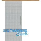 Glasschiebet�r Set Diamant klar, Inlay Risseiche, Sto�griff silber, 720 mm