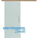 Glasschiebet�r Set Smaragd klar, Inlay Risseiche, Sto�griff silber, 720 mm