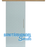 Glasschiebet�r Set Smaragd wei�, Inlay Risseiche, Sto�griff silber, 720 mm