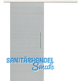 Glasschiebet�r Set Diamant klar, Inlay Bianco, Sto�griff silber, 720 mm
