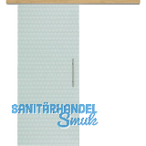 Glasschiebet�r Set Smaragd klar, Inlay Eiche, Sto�griff silber, 720 mm