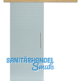 Glasschiebet�r Set Smaragd wei�, Inlay Eiche, Sto�griff silber, 720 mm