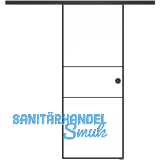 SOLIDO Glasschiebet�r Set Industry 2, Beschl�ge/Muschelgriff schwarz, 720x2100