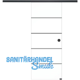 SOLIDO Glasschiebet�r Set Industry 3, Beschl�ge/Muschelgriff schwarz, 920x2100