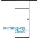 SOLIDO Glasschiebet�r Set Industry 4, Beschl�ge/Muschelgriff schwarz, 720x2100