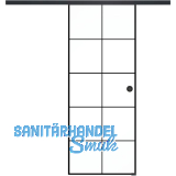 SOLIDO Glasschiebet�r Set Industry 5, Beschl�ge/Muschelgriff schwarz, 820x2100