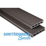 KOVALEX WPC Terrassendiele Hohlkammerprofil graubraun mattiert, 26x145x4000mm