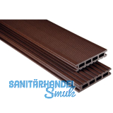 KOVALEX WPC Terrassendiele Hohlkammerprofil schokobraun mattiert, 26x145x4000mm