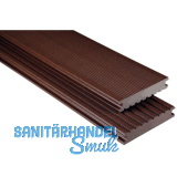 KOVALEX WPC Terrassendiele Vollprofil schokobraun mattiert, 26x145x6000mm