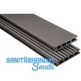 KOVALEX WPC Terrassendiele Hohlkammerprofil graubraun geb�rstet, 26x145x6000mm