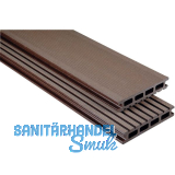 KOVALEX WPC Terrassendiele Hohlkammerprofil schokobraun geb�rstet, 26x145x5000mm