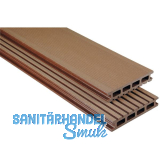 KOVALEX WPC Terrassendiele Hohlkammerprofil braun geb�rstet, 26x145x4000mm