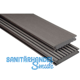 KOVALEX WPC Terrassendiele Vollprofil graubraun geb�rstet, 26x145x4000mm