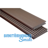 KOVALEX WPC Terrassendiele Vollprofil schokobraun geb�rstet, 26x145x6000mm