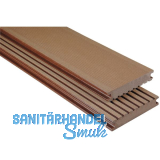 KOVALEX WPC Terrassendiele Vollprofil braun geb�rstet, 26x145x5000mm