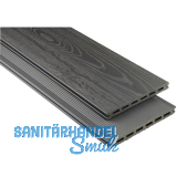 KOVALEX WPC Terrassendiele Hohlkammerprofil graubraun mattiert, 20x190x6000mm