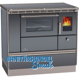 LOHBERGER Festbrennstoffherd Rega 90, Anthrazit-metallic