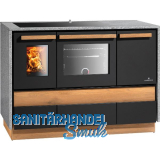 LOHBERGER Festbrennstoffherd Alpin 120 Stand, Schwarz matt