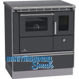 LOHBERGER Festbrennstoffherd Rega 75 Schwarzgrau matt