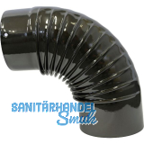 LOHBERGER Rauchrohr Bogen 90� gerippt, ohne �ffnung / � 120 mm