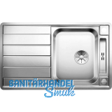 BLANCO 2D-Sp�le Axis III 45 S-IF Edelstahl mit Drehknopfgarnitur reversibel