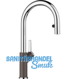 BLANCO K�chenarmatur Carena-S Vario 521359 druckfest Felsgrau/Chrom