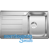 BLANCO 2D-Sp�le Classimo 45 S-IF Edelstahl mit Druckknopfgarnitur reversibel