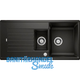 BLANCO Einbausp�le Zia 6 S mit Drehknopfgarnitur Schwarz, reversibel