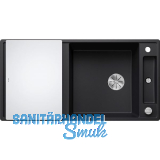 BLANCO Einbausp�le Axia III XL 6 S mit Glas Schneidbrett Schwarz, reversibel