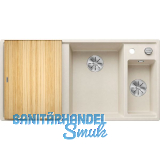 BLANCO Einbausp�le Axia III 6 S mit Esche Schneidbrett TT links Softwei�