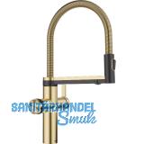 BLANCO Set Armatur Choice Icona Satin Gold mit Wasseraufbereitungseinheit