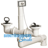 SOLIDO 6/4" Stopfen-�berlauf-Ventil f�r Doppelbecken