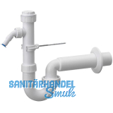 HAAS Kugelgelenk-Siphon mit verschlie�barem Ablaufanschluss und Ger�teanschluss