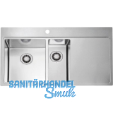 SOLIDO 2D-Sp�le Pure QC 60 Edelstahl, Tropfteil rechts, QuickClose Ventil