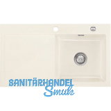 SYSTEMCERAM Einbausp�le Mera 90, 900 x 510 mm �1,5% Tt. links, Magnolie